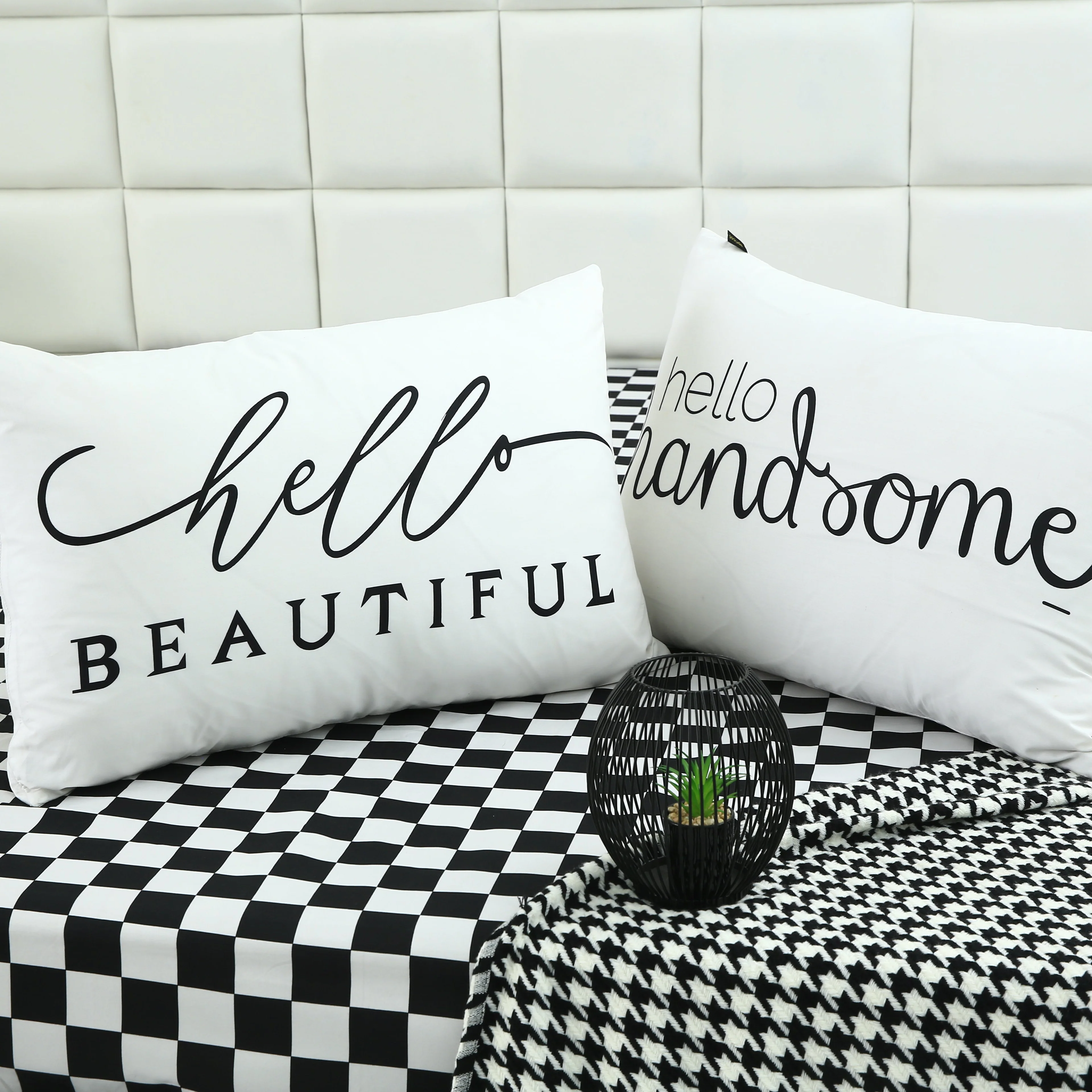 2 PCs Digital Printed Couple Pillow-Beautiful/Handsome