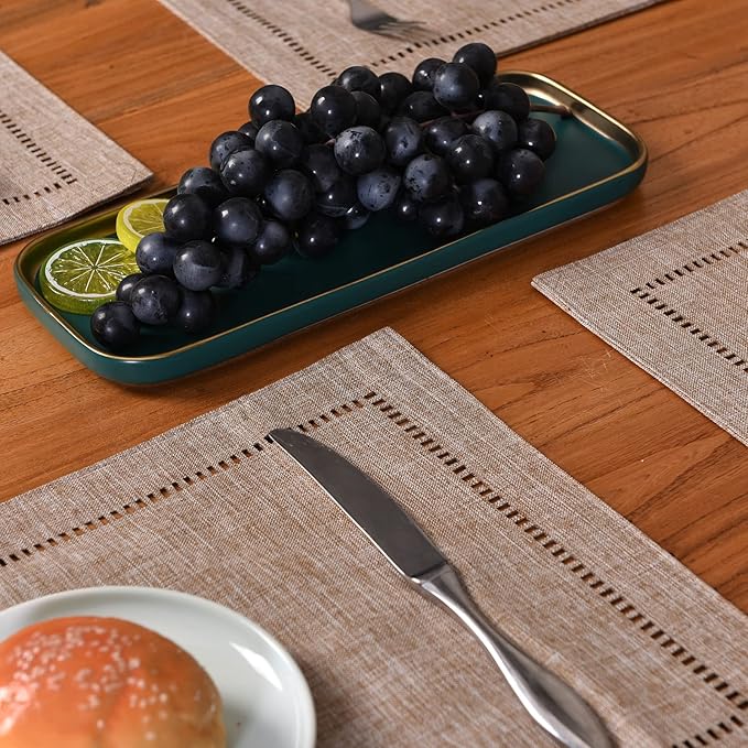 2PCs Rectangular Shape Placemats-5852 (SA2405-252)Brown - Image 6