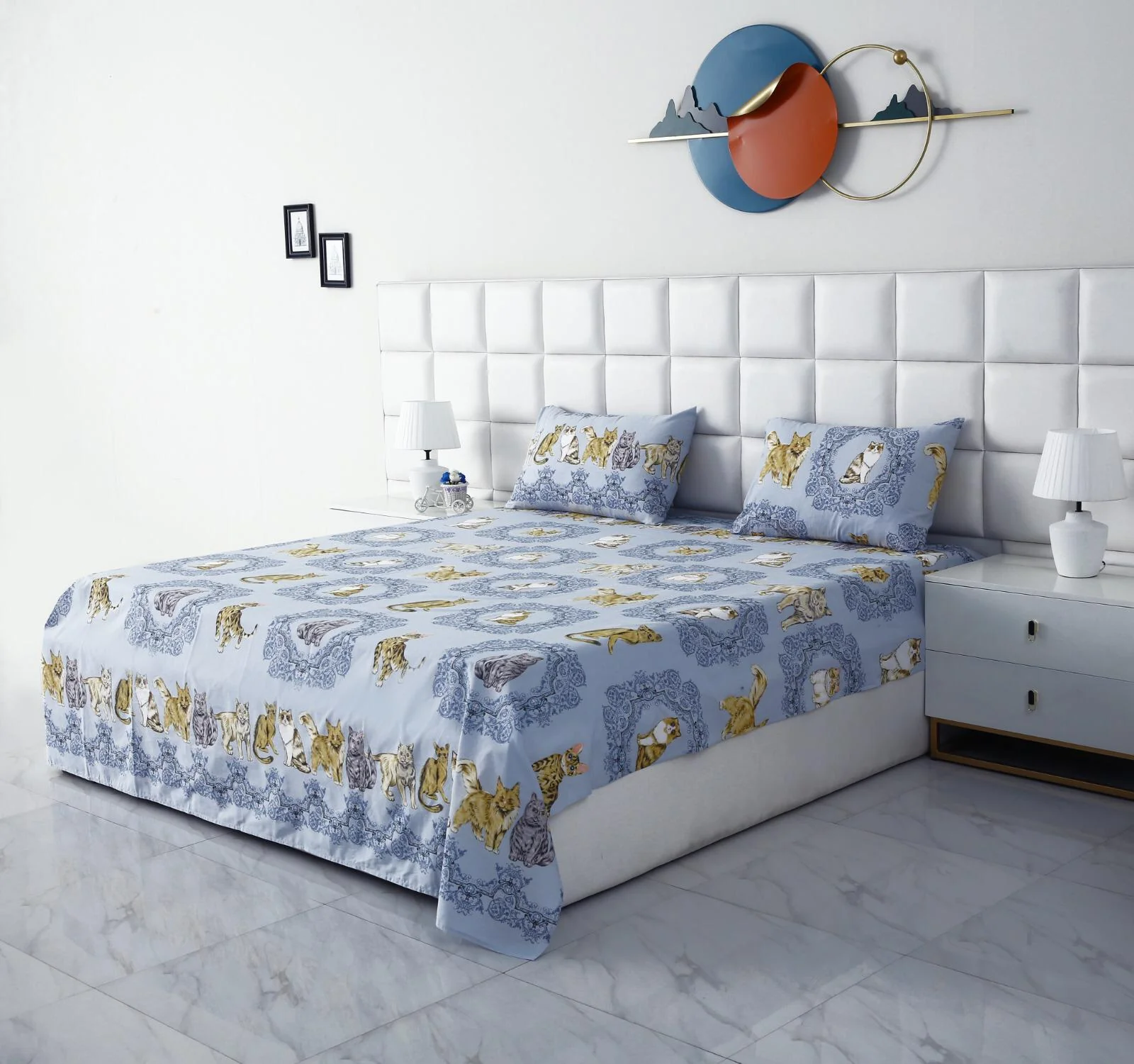 3 PCs Double Bed Sheet-AP0052 - Image 11