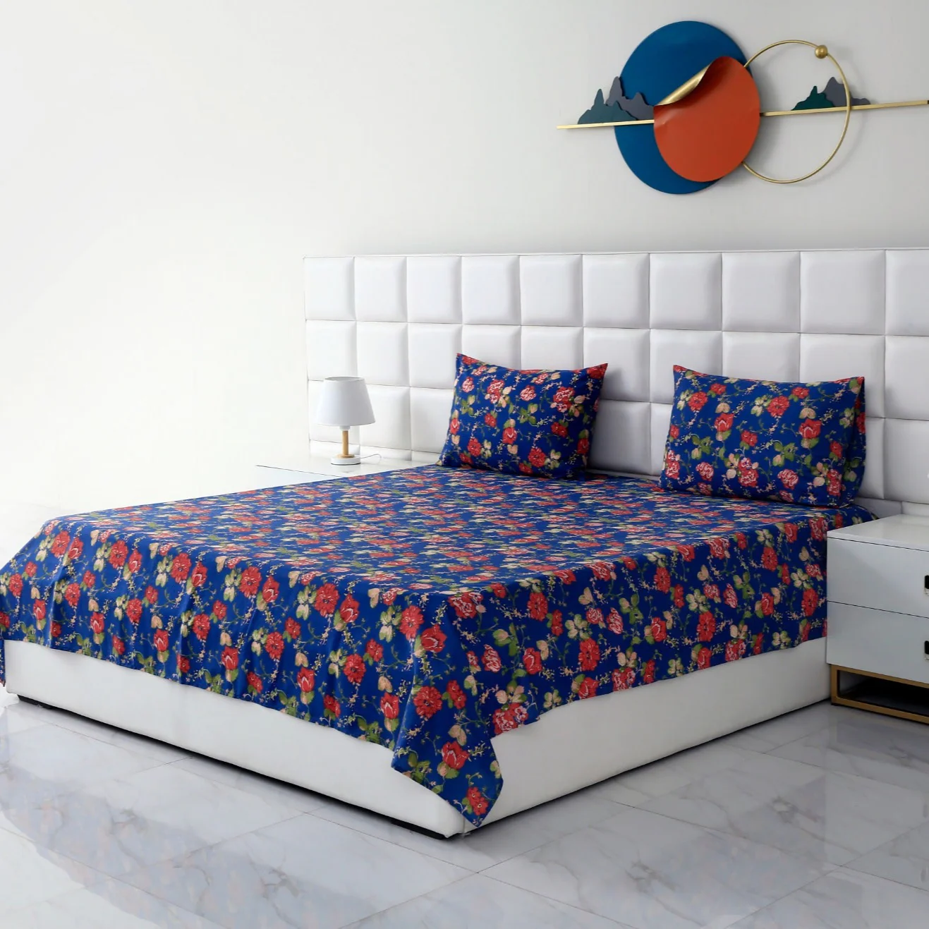 3 PCs Double Bed Sheet-Botanic - Image 2