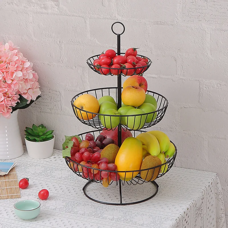 3 Tier Metal Fruit Storage Basket-Black(SA2405-08) - Image 10