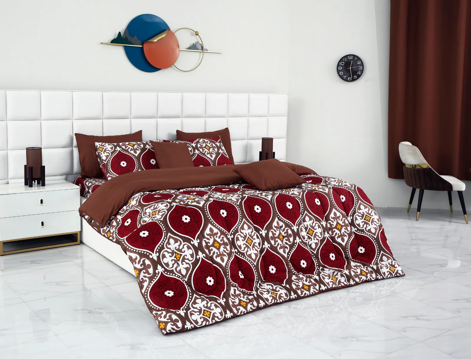 5 PCs Single Comforter Set-Brown Crown - Image 10