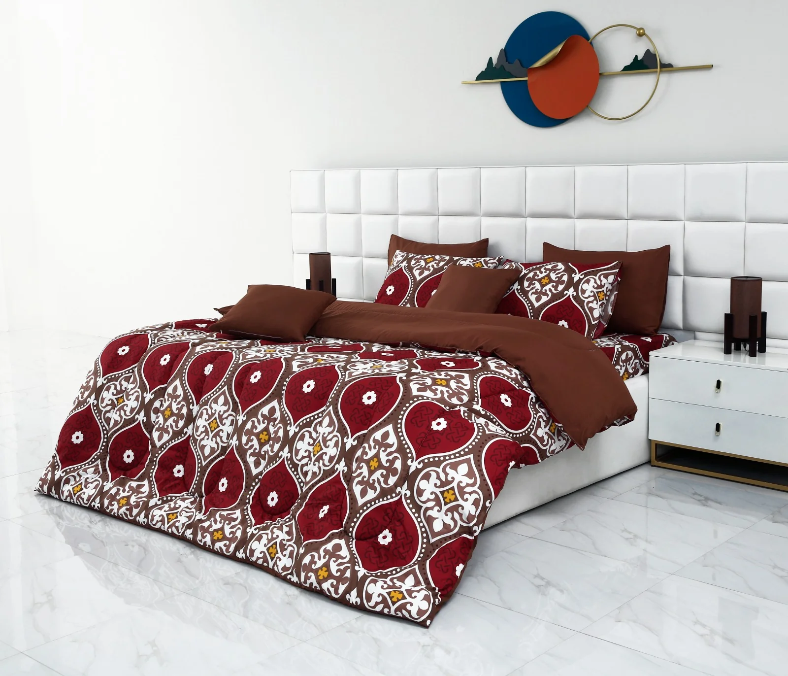 5 PCs Single Comforter Set-Brown Crown - Image 8