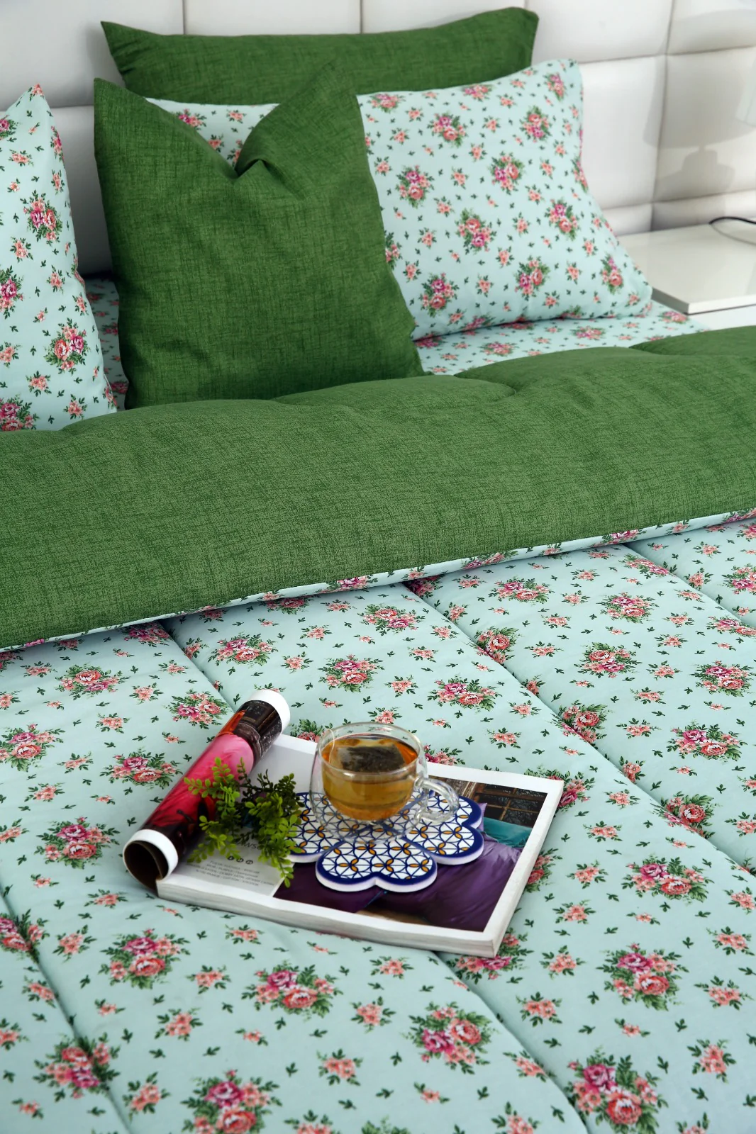 5 PCs Single Razai Set-Verdant - Image 11
