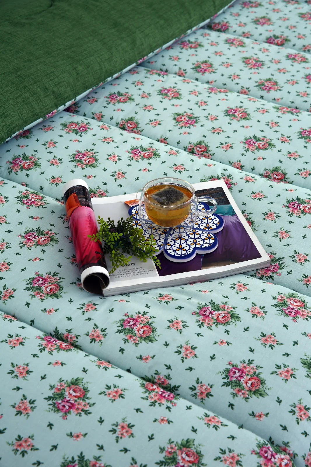 5 PCs Single Razai Set-Verdant - Image 7