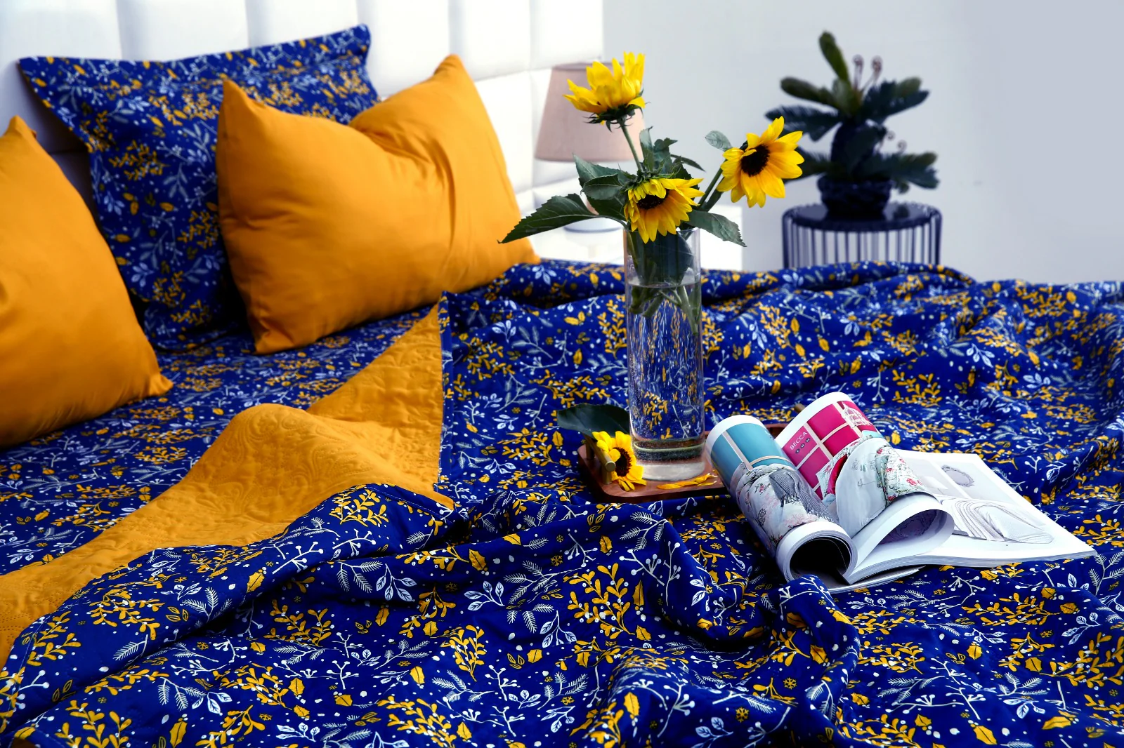 6 PCs Printed Bed Spread Set-Daffodil - Image 8