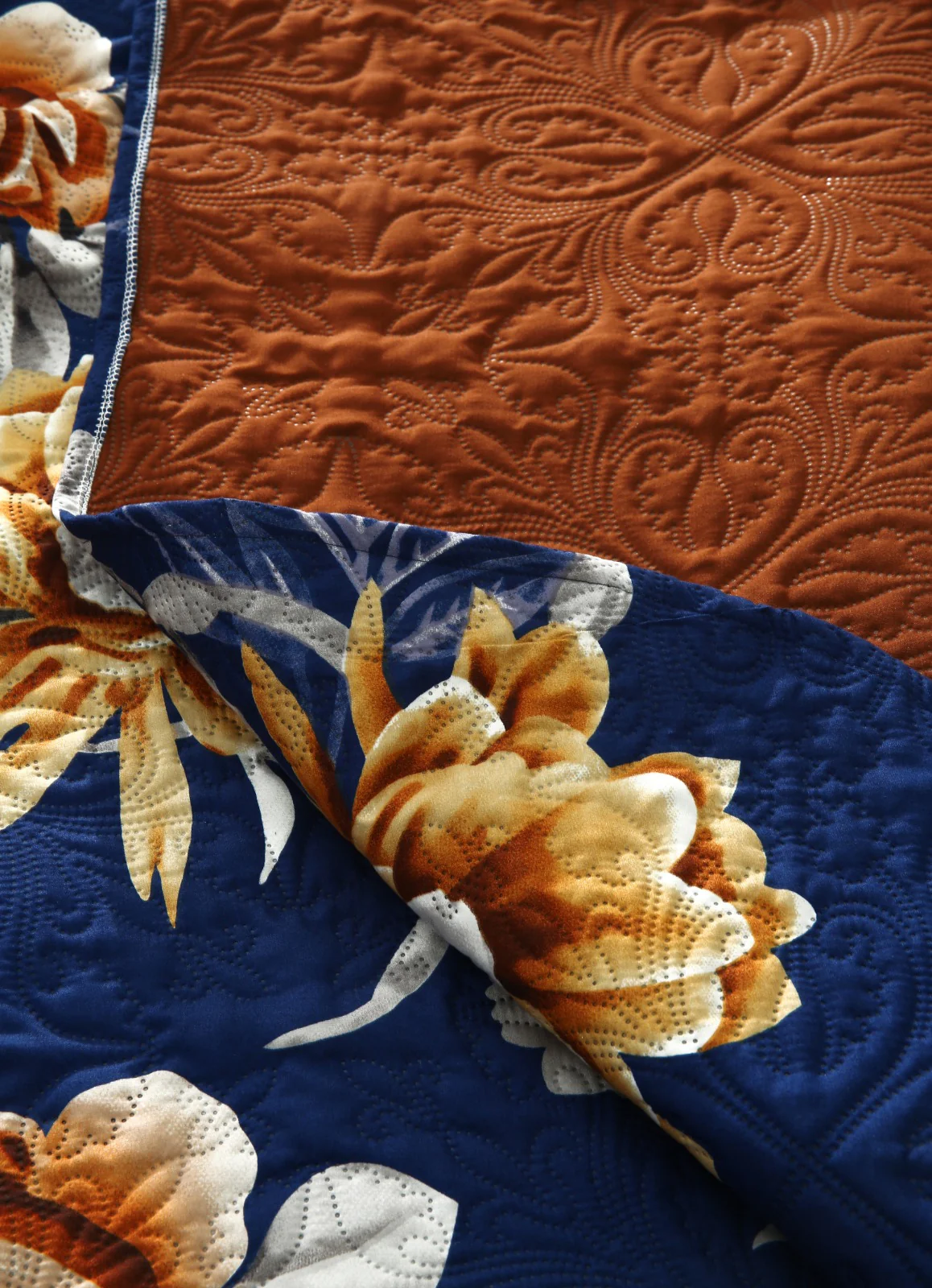 6 PCs Printed Bed Spread Set-Ethnic Flowers - Image 16