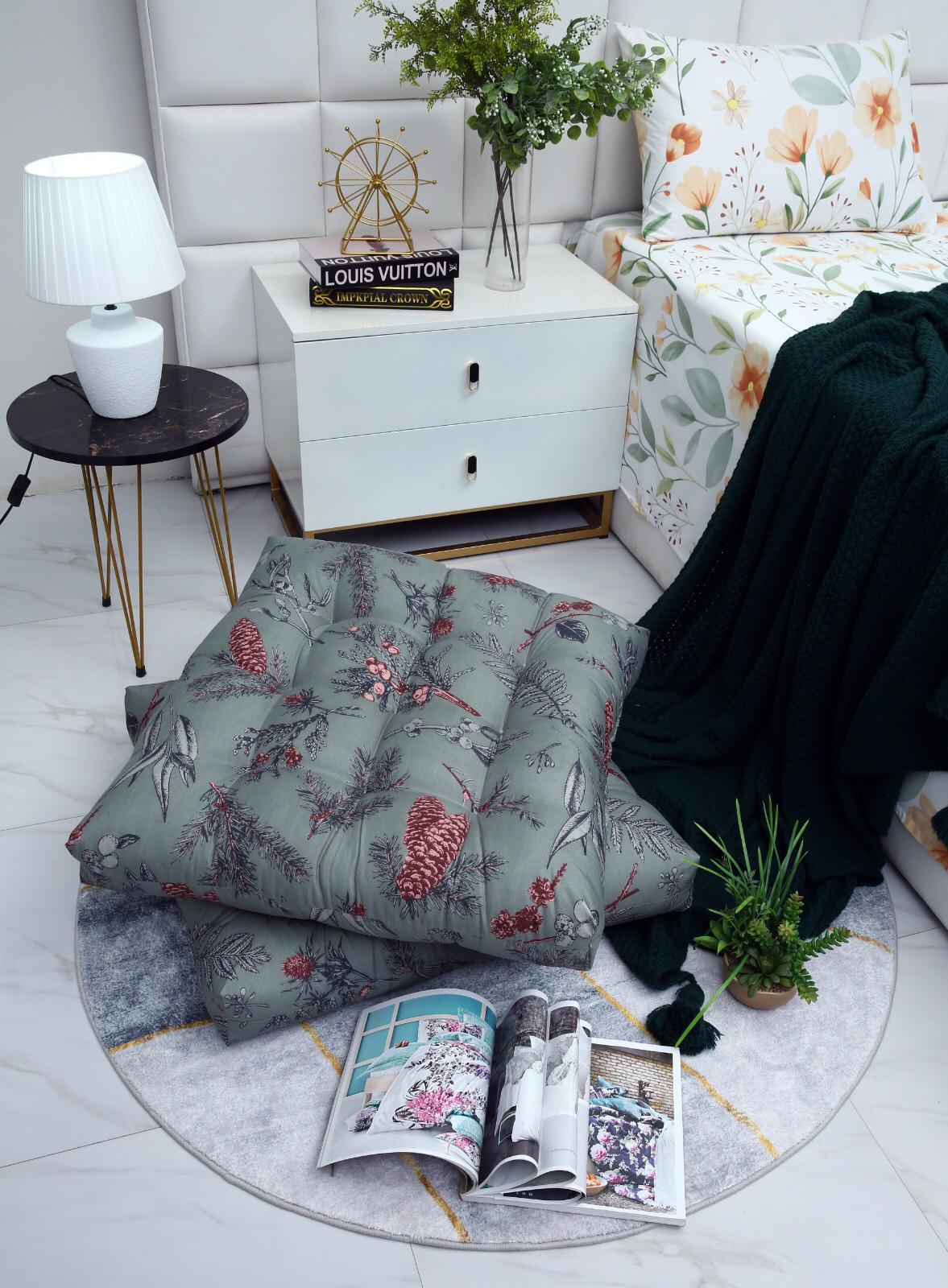Digital Printed Square Floor Cushions-Summer Slumber - Image 2