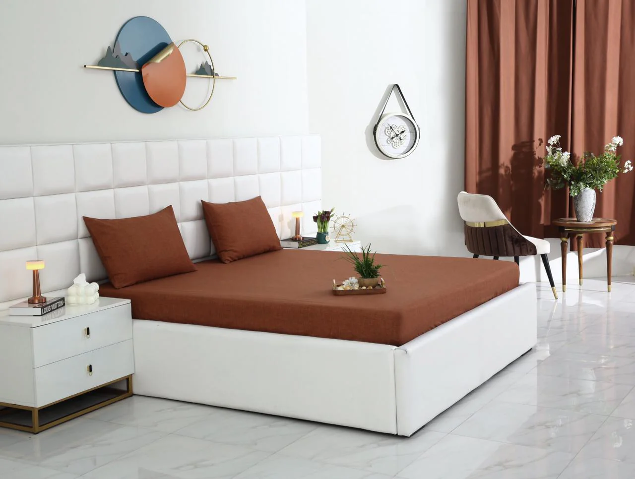 Fitted Bed Sheet-Brown Texture - Image 5