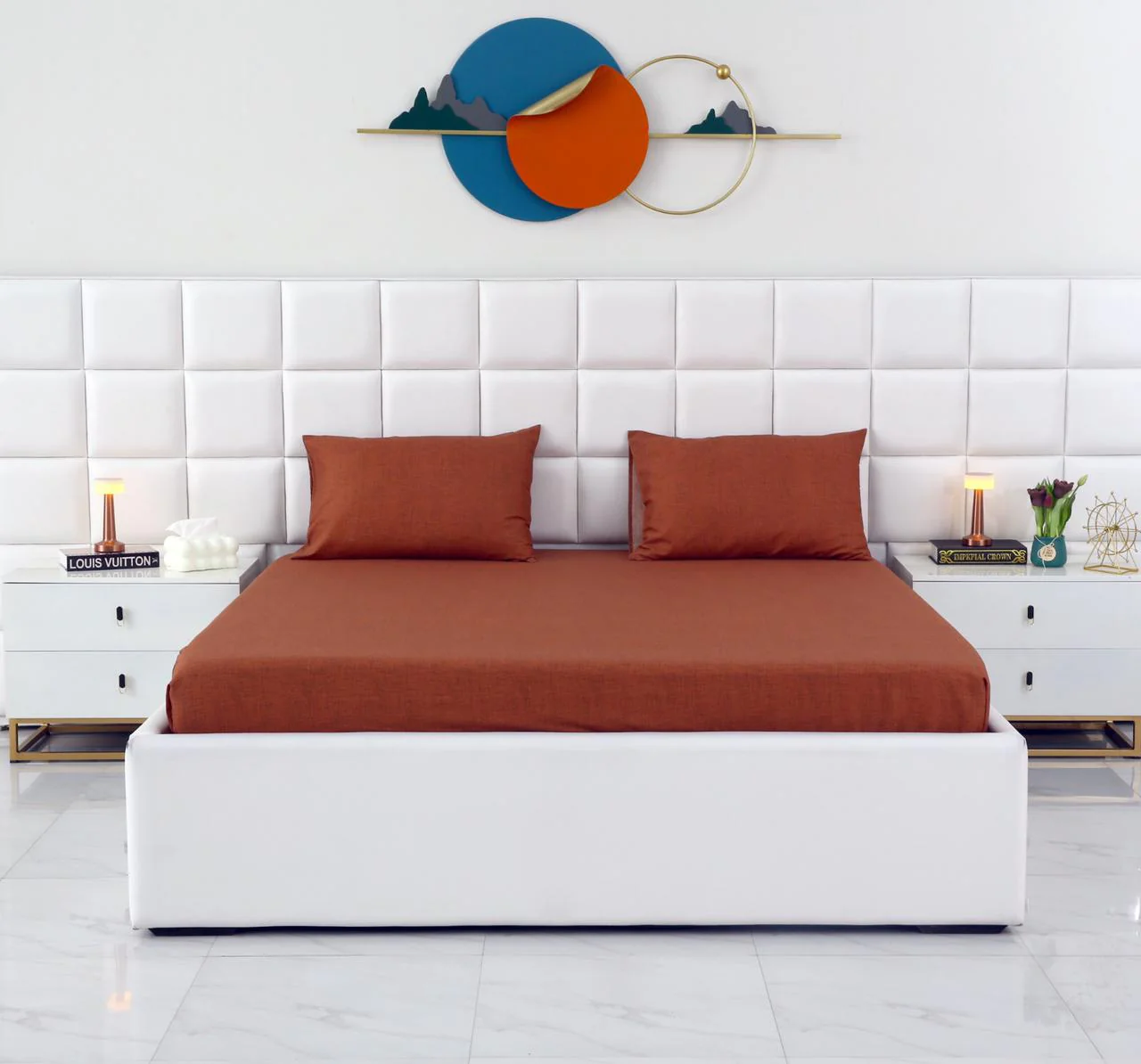 Fitted Bed Sheet-Brown Texture - Image 7