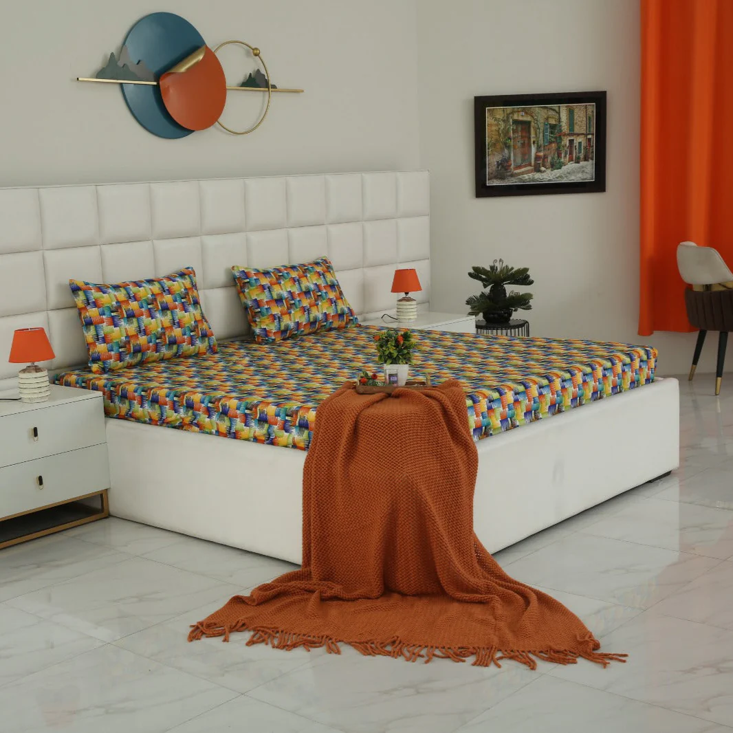 Fitted Bed Sheet-Coral Rush