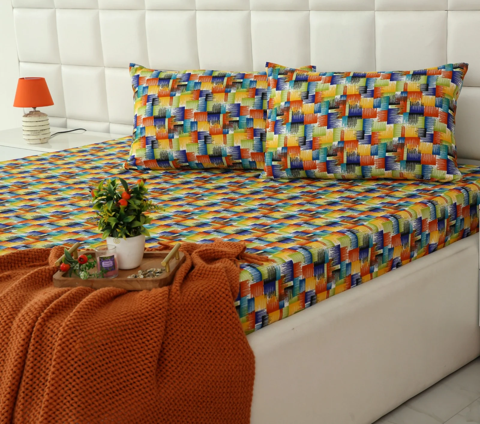 Fitted Bed Sheet-Coral Rush - Image 6