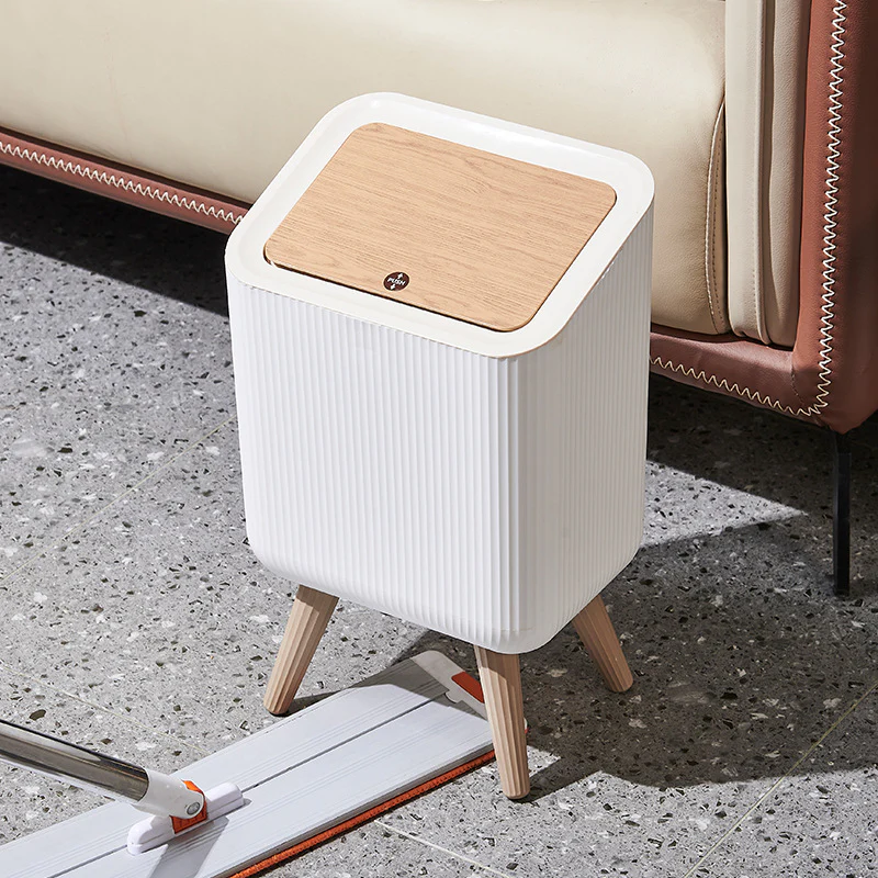 Indoor trash Bin With Wooden Feets-SA2408-109 - Image 3
