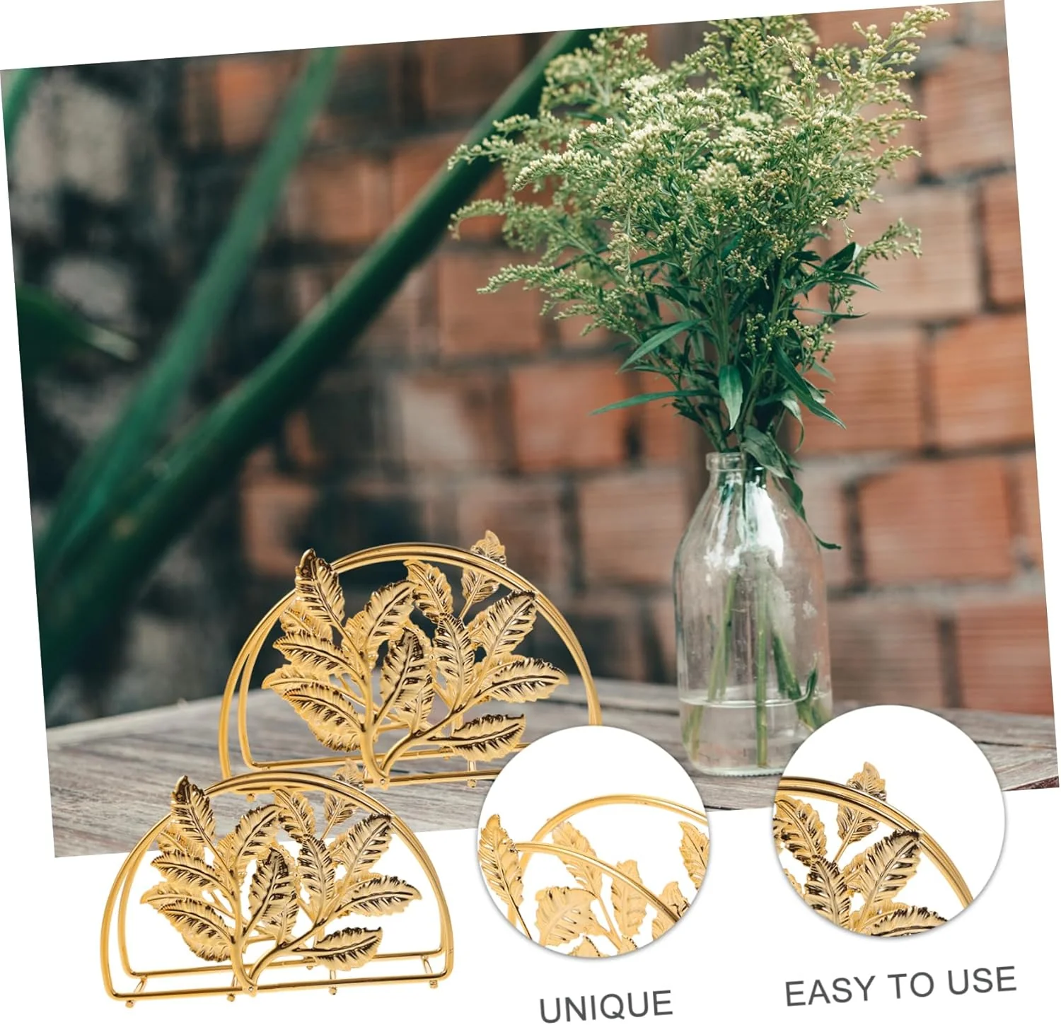 Metallic Napkins & Tissue Holder-Wheat(SA2408-133) - Image 4
