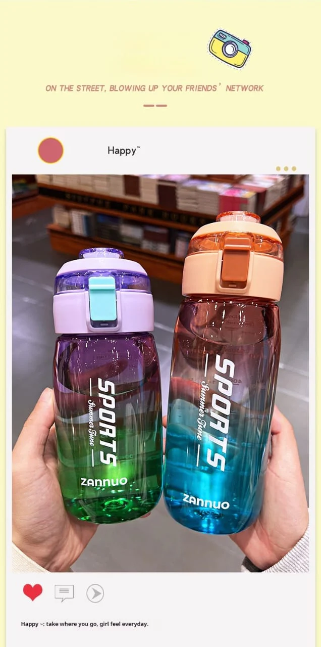 Motivational Water Bottle with Time Marker BPA Free-SA2408-165 - Image 12