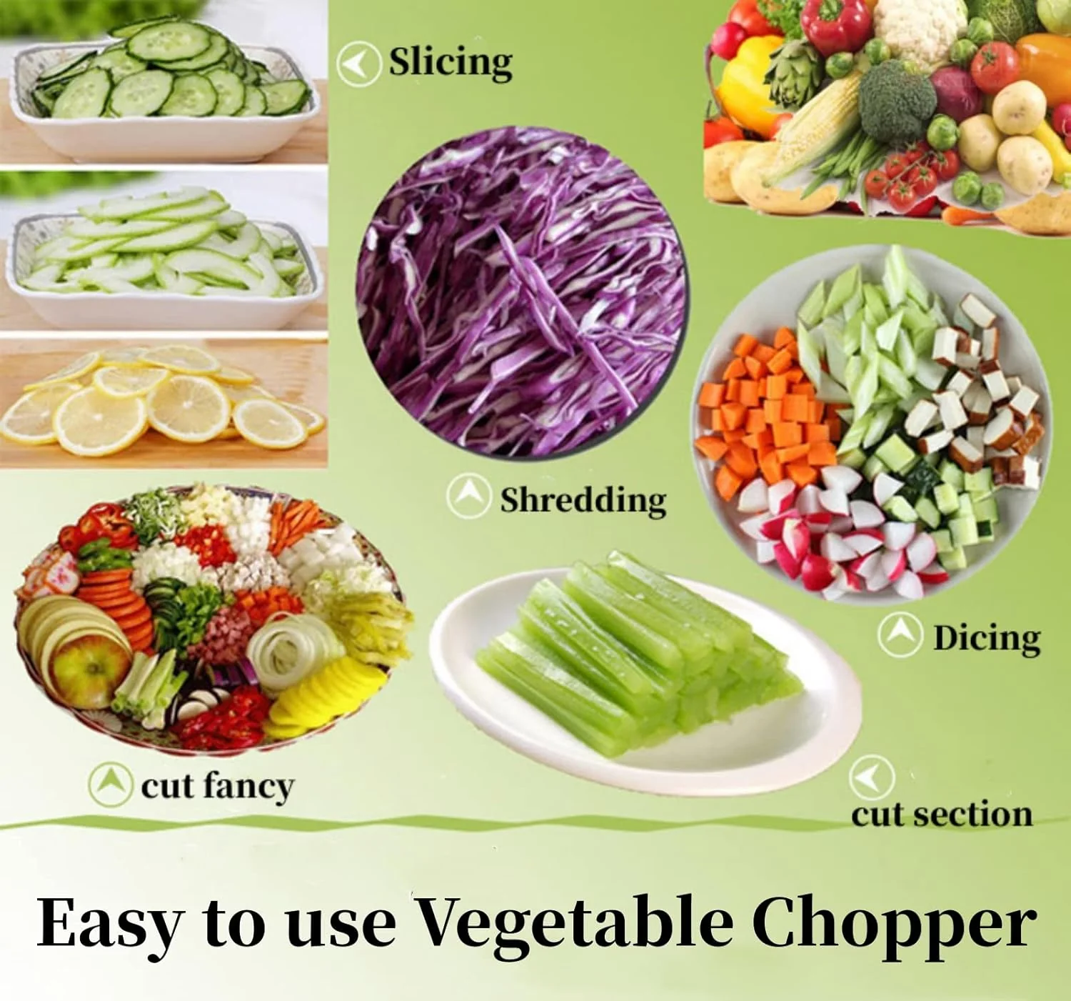 14PCs Multi-functional Food Chopper with Large Container-SA2411-48 - Image 6
