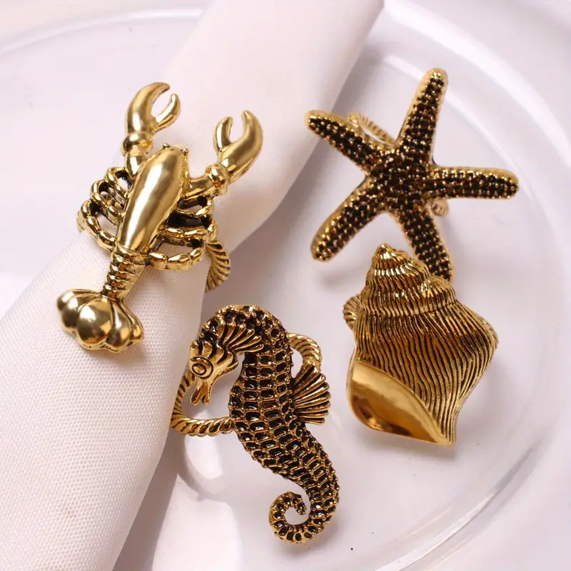 Napkin Holder Rings-Counch(Gold) - Image 3