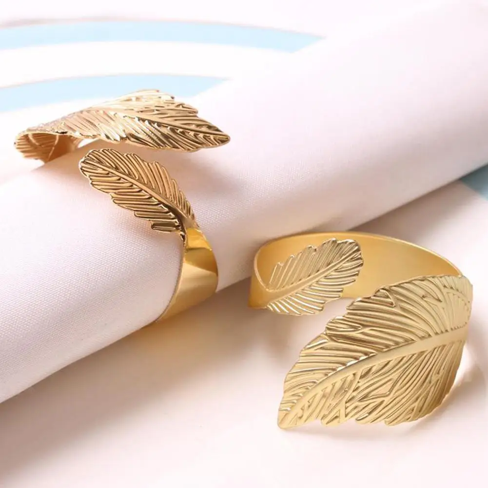 Napkin Holder Rings-Feather(Golden) - Image 8