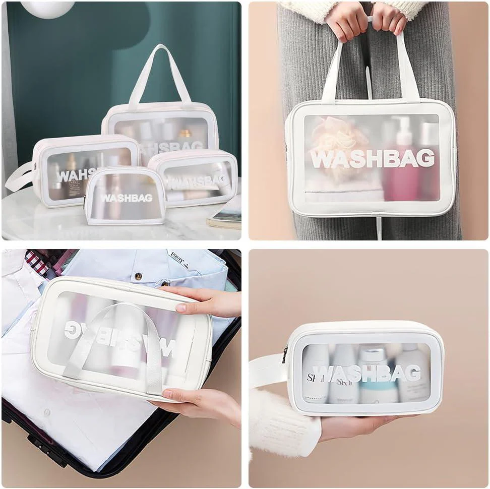 Portable Makeup Organizer Bag WASHBAG-White Small(SA2405-122) - Image 3