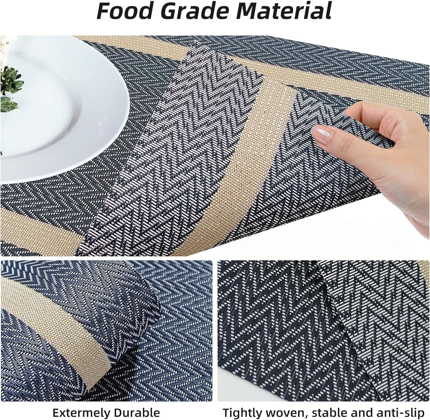 PVC Table Place Mats-Blue Weaves - Image 6