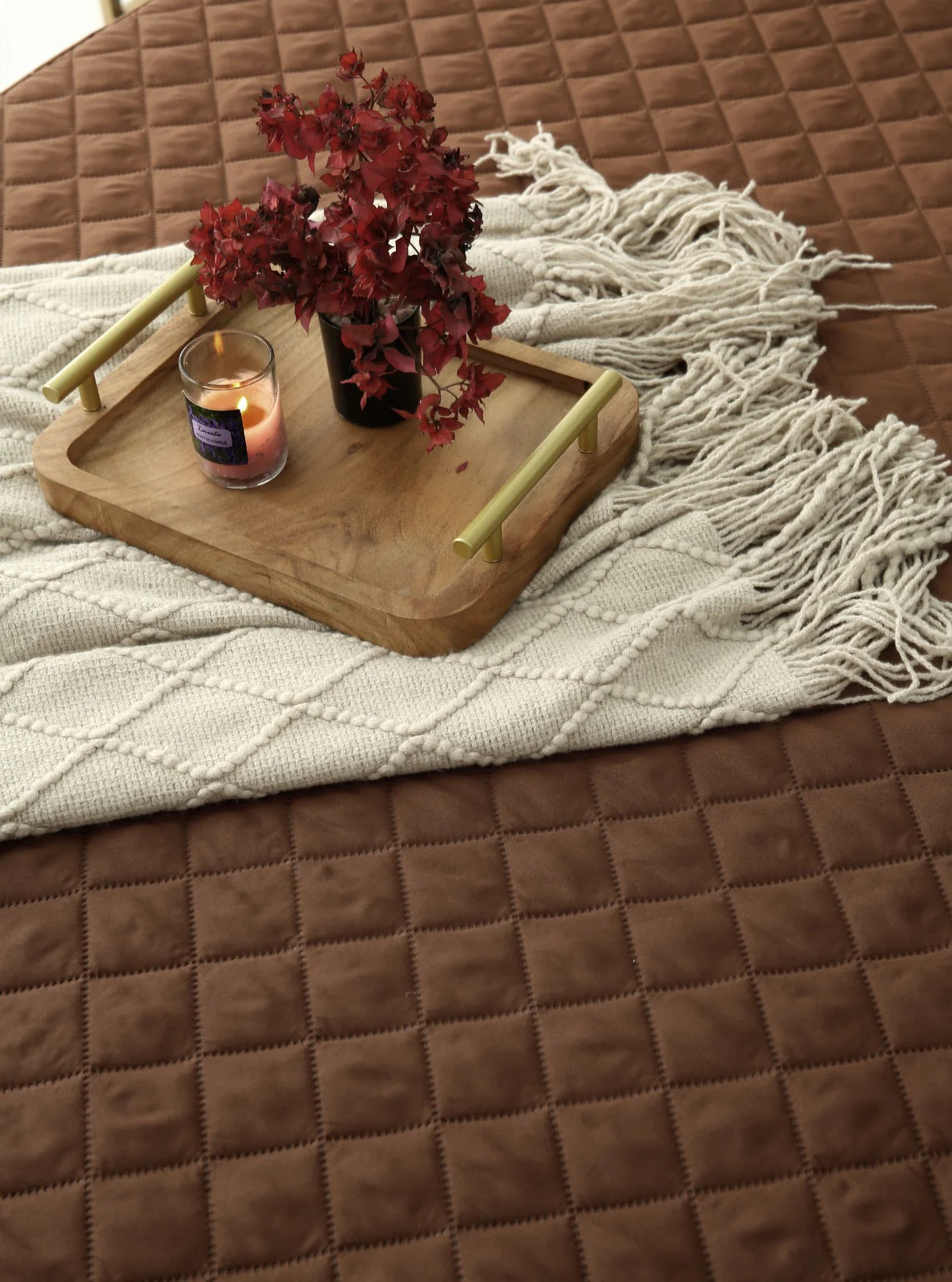 Quilted Waterproof Mattress Protector-Brown - Image 14
