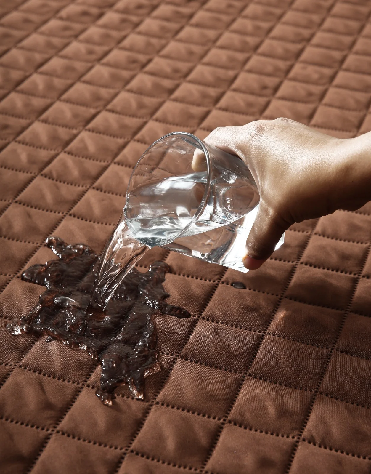 Quilted Waterproof Mattress Protector-Brown - Image 6