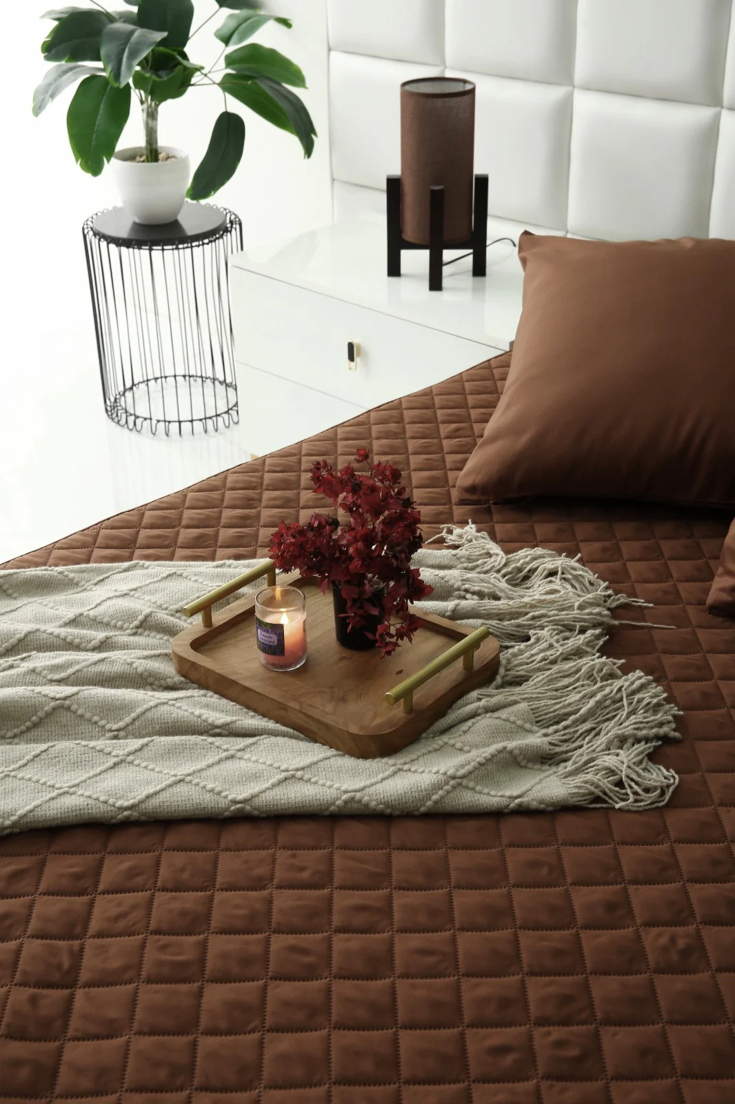Quilted Waterproof Mattress Protector-Brown - Image 7