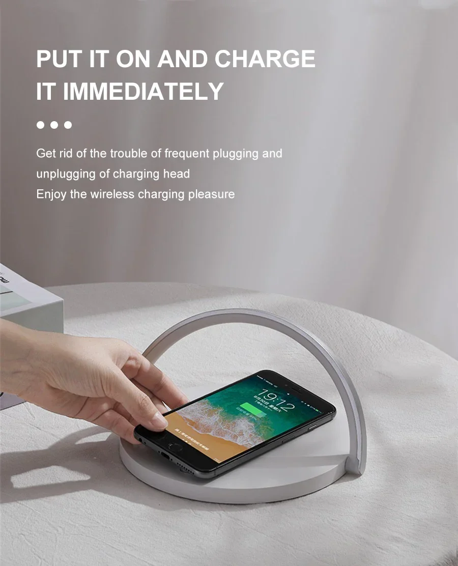 Wireless Charger Fast Charging Pad and LED Lamp-SA2405-185 - Image 4