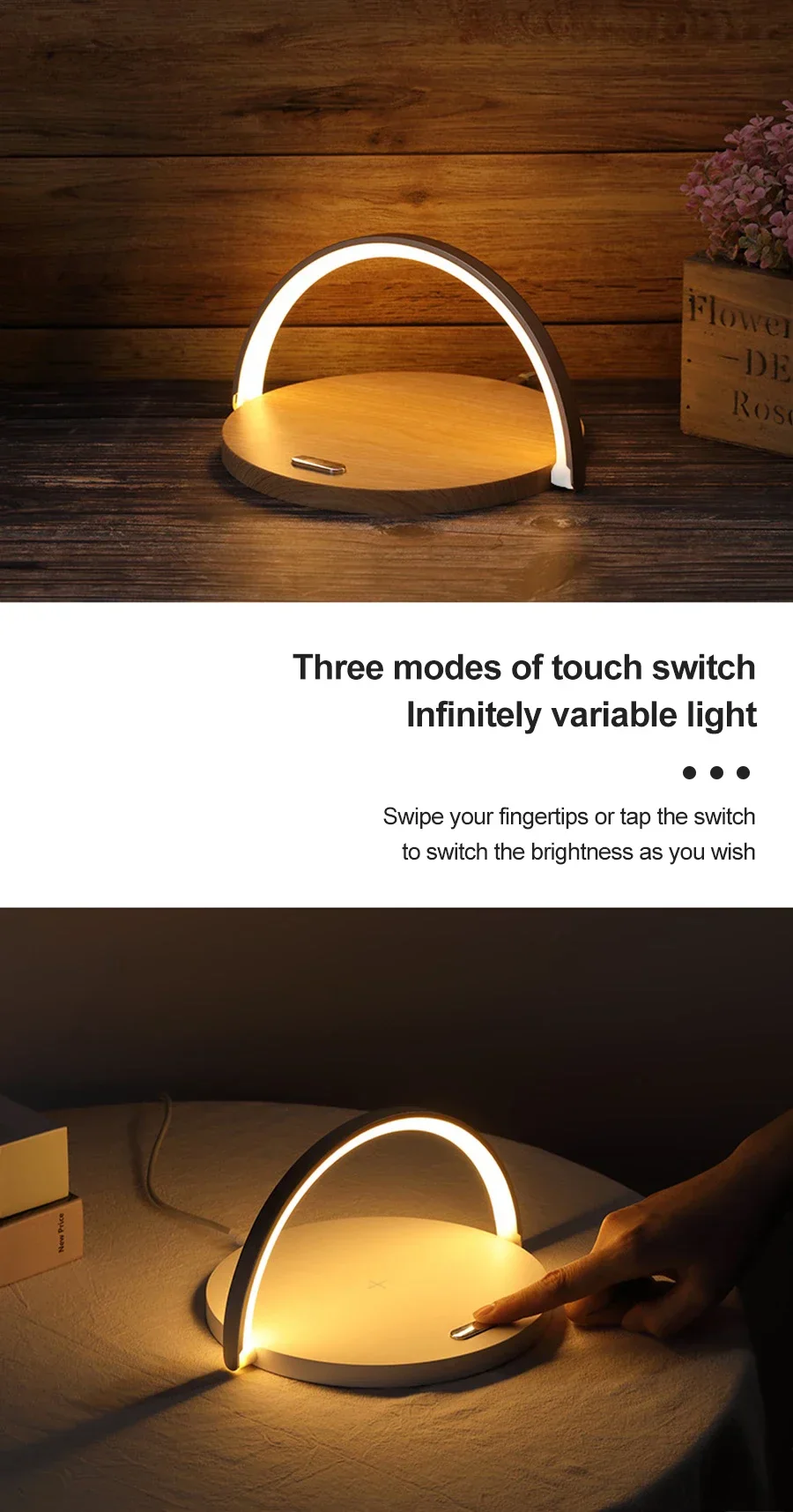 Wireless Charger Fast Charging Pad and LED Lamp-SA2405-185 - Image 5